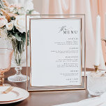 Ellesmere Minimalist Wedding Menu Poster<br><div class="desc">This menu features a modern minimalist design with a hand-lettered script font on a white background for a clean and simple look. Add a thank you to your guests on the reverse side of the menu or leave it blank. The script heading is an image that cannot be edited. All...</div>