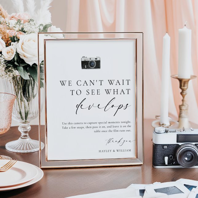 Ellesmere Modern Minimal Disposable Camera Wedding Poster (Creator Uploaded)