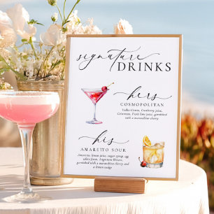 Ellesmere Modern Minimal Signature Drinks Sign