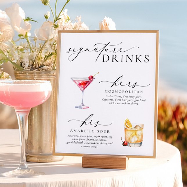 Ellesmere Modern Minimal Signature Drinks Sign (Creator Uploaded)