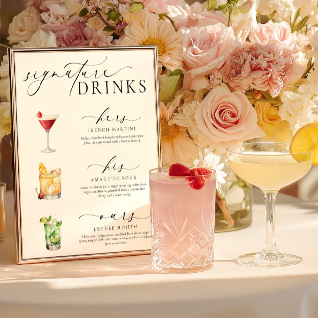 Ellesmere Modern Minimal Signature Drinks Sign (Creator Uploaded)