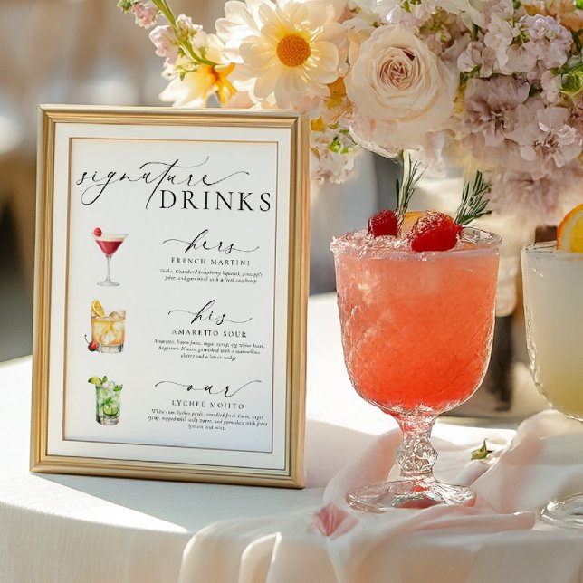 Ellesmere Modern Minimal Signature Drinks Sign (Creator Uploaded)