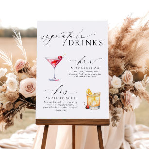 Ellesmere Modern Minimal Signature Drinks Sign