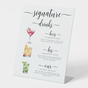 Ellesmere Modern Minimal Signature Drinks Sign