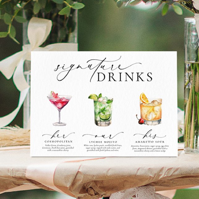 Ellesmere Modern Minimal Signature Drinks Sign (Creator Uploaded)