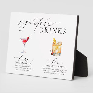 Ellesmere Modern Minimal Signature Drinks Sign Plaque