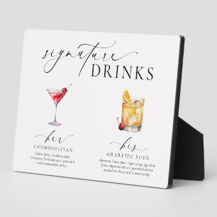 Ellesmere Modern Minimal Signature Drinks Sign Plaque