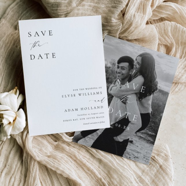 Ellesmere Modern Minimalist Wedding Save The Date  Invitation (Creator Uploaded)