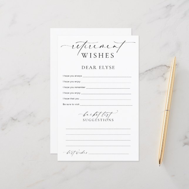 Ellesmere Retirement Wishes (Front/Back In Situ)