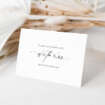 Ellesmere Thank You For Being Our Witness Wedding Card<br><div class="desc">This Ellesmere wedding day card features a modern minimalist design on a white background for a clean and simple look. The script heading is an image that cannot be edited. All of the other text is fully editable. For more advanced customisation of this design, simply select the "Customise It" button...</div>
