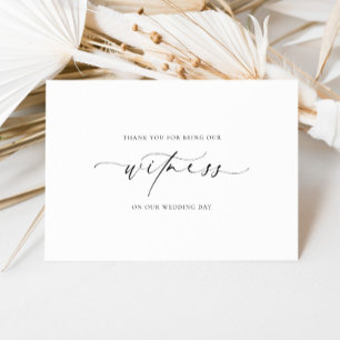 Ellesmere Thank You For Being Our Witness Wedding Card