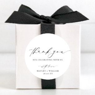 Ellesmere Thank You Wedding Favour Classic Round Sticker