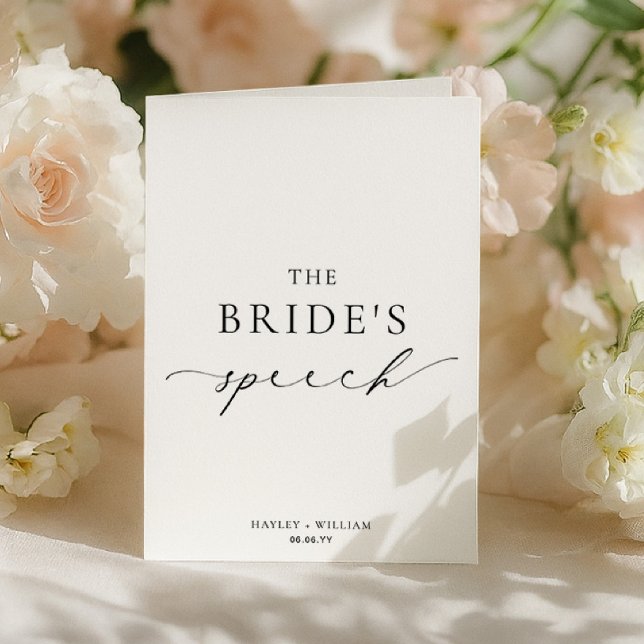 Ellesmere The Bride's Wedding Speech Card (Creator Uploaded)