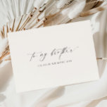 Ellesmere To My Brother On Your Wedding Day Card<br><div class="desc">The Ellesmere wedding day card features a modern minimalist design on a white background for a clean and simple look. The script heading is an image that cannot be edited. All of the other text is fully editable. For more advanced customisation of this design, simply select the "Customise It" button...</div>