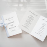 Ellesmere Wedding Ceremony Program Programme<br><div class="desc">This wedding ceremony program features a modern minimalist design. The script text headings are images that cannot be edited. The heading images can be resized to fit any poster size. All of the other text is fully editable. For more advanced customisation of this design, simply select the "Customise It" button...</div>