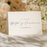 Ellesmere Wedding Master of Ceremonies Proposal Card<br><div class="desc">The Ellesmere wedding day card features a modern minimalist design on a white background for a clean and simple look. The script heading is an image that cannot be edited. All of the other text is fully editable. For more advanced customization of this design, simply select the "Customize It" button...</div>