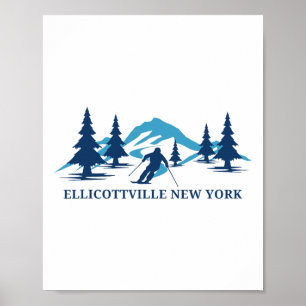 Ellicottville New York Ski Resort Skiing Skier Poster