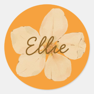 Ellie Name Sticker Floral Custom Girls Name Flower