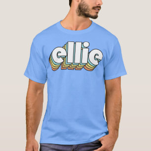 Ellie Retro Rainbow Typography Faded Style T-Shirt