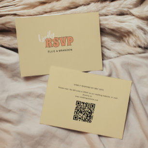 ELLIE Simple Retro & Bold QR Code Wedding RSVP Card