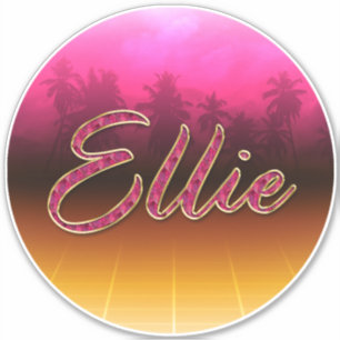 Ellie Vorname Name golden pink Aufkleber Sticker
