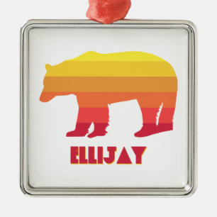Ellijay Georgia Rainbow Bear Metal Tree Decoration