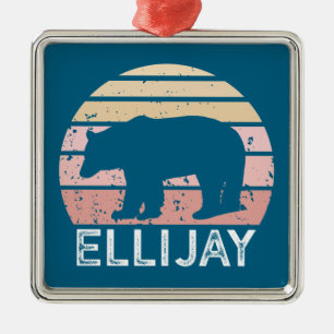 Ellijay Georgia Retro Bear Metal Tree Decoration