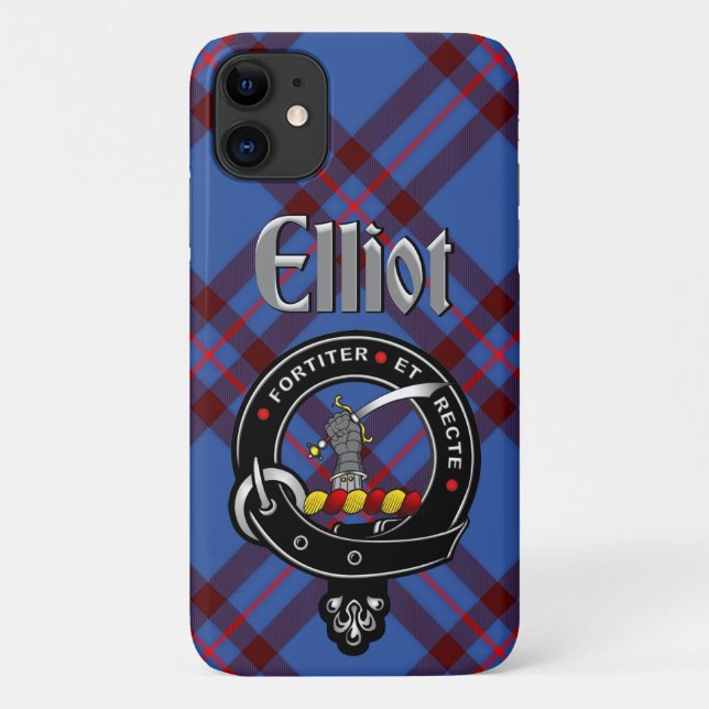 Elliot Clan Badge & Tartan Phone Case (Back)