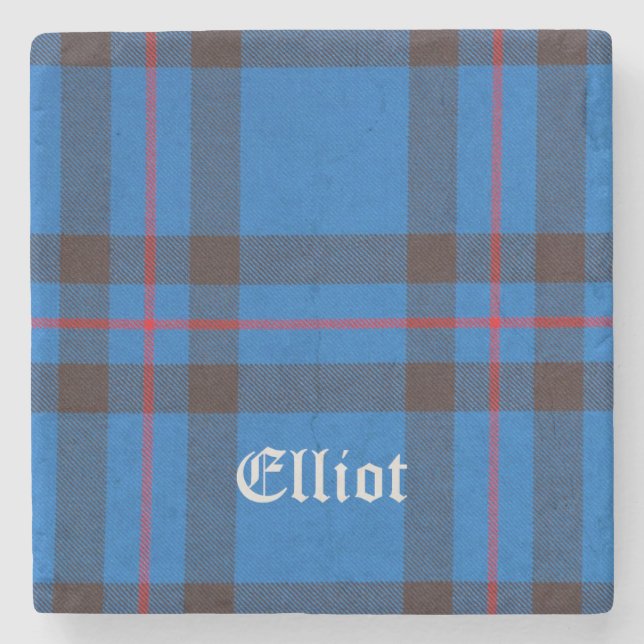 Elliot, Elliot Tartan, Elliot Clan, Elliot  Stone Coaster (Front)