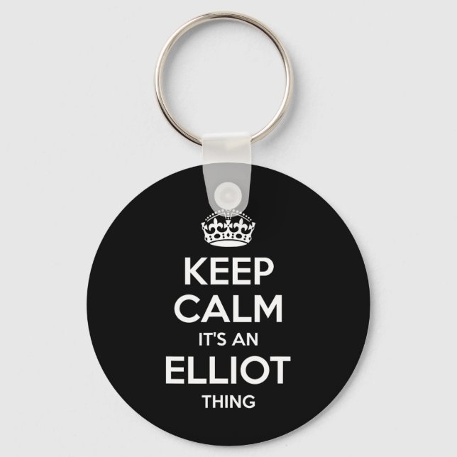 Elliot Gift Name Keep Calm Funny Personalised Joke Key Ring (Front)