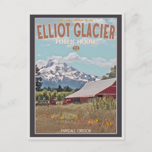Elliot Glacier Public House Postcard (Front)