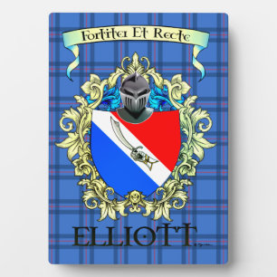 Elliott Clan Heritage Crest and Tartan Plaque