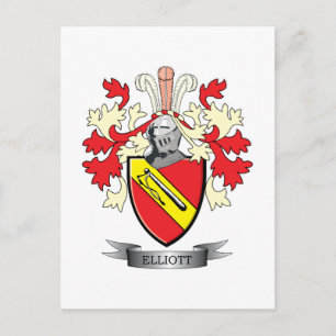 Elliott Family Crest Coat of Arms Postcard