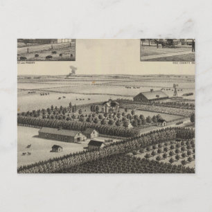 Elliott Residence and Farm, Rice County, Kansas Postcard