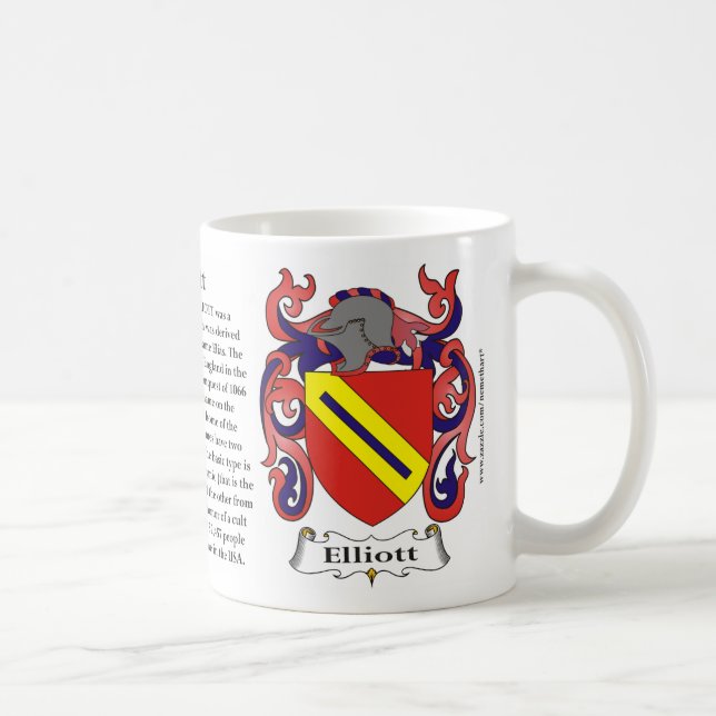 Elliott, the Origin, the Meaning and the Crest Coffee Mug (Right)