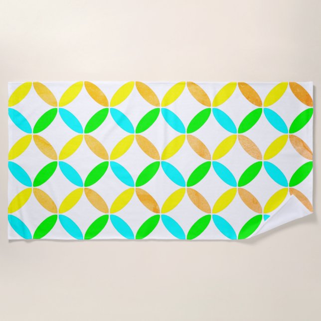 Ellipse Pattern Abstract Art Beach Towel (Front)