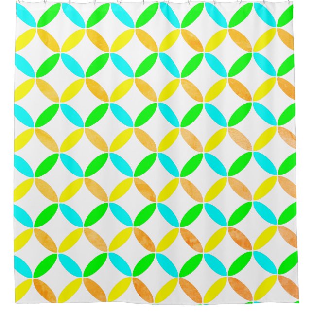 Ellipse Pattern Abstract Art Shower Curtain (Front)