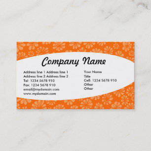 Elliptical - Orange Floral Business Card
