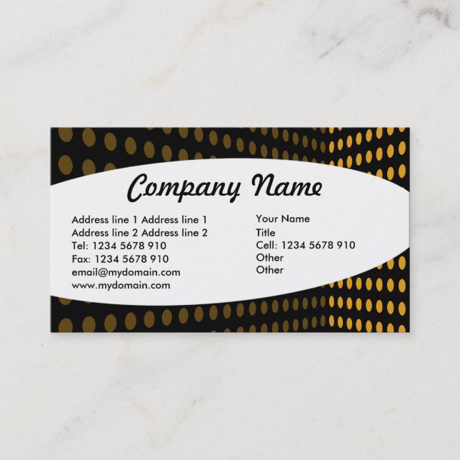 Elliptical - Tone Corner - Amber Business Card (Front)
