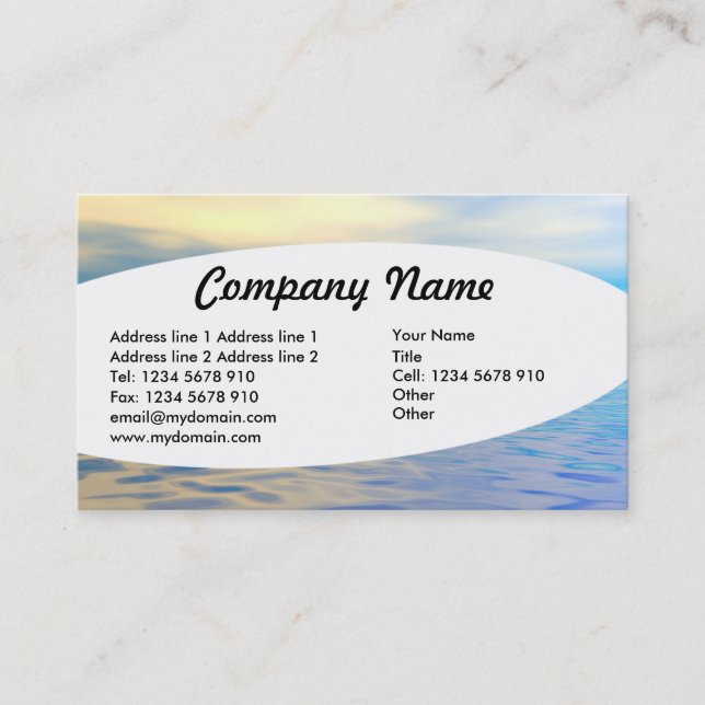 Elliptical - Tone Corner - Tropical Sea Business Card (Front)