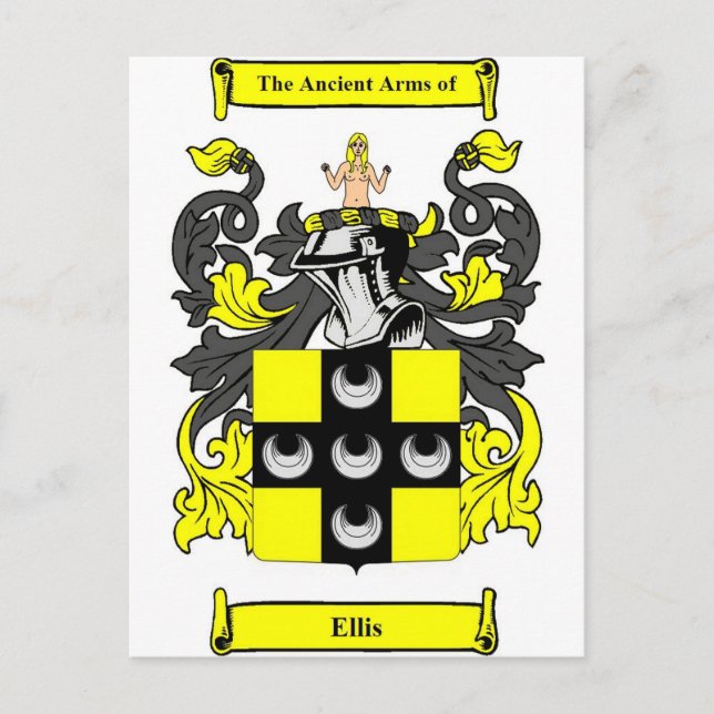 Ellis Coat of Arms Postcard (Front)