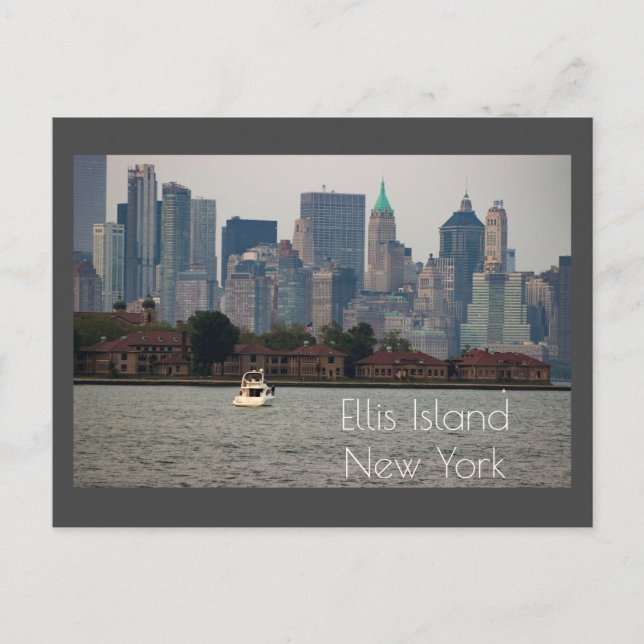 Ellis Island New York Postcard (Front)