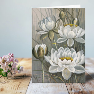 Ellis Rowan White Water Lily Vintage Flowers Card