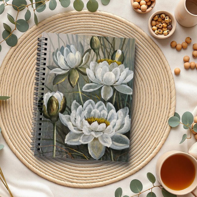 Ellis Rowan White Water Lily Vintage Flowers Notebook (Creator Uploaded)