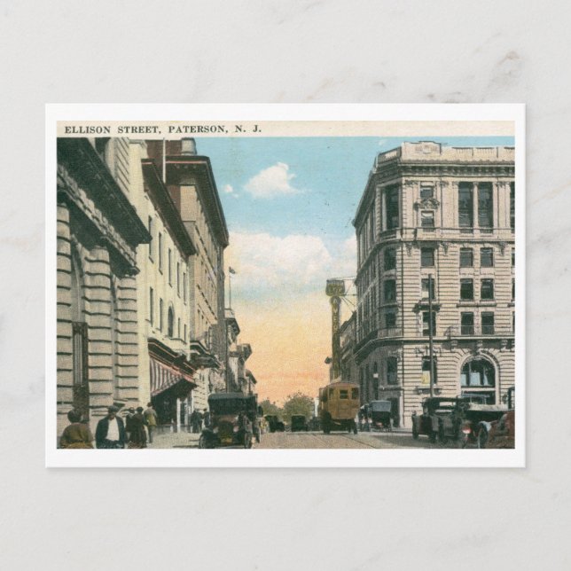 Ellison St., Paterson, NJ 1922 Vintage Postcard (Front)