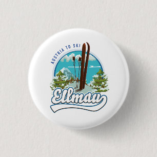 Ellmau Austria to ski logo 3 Cm Round Badge