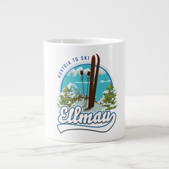 Ellmau Austria to ski logo Large Coffee Mug (Front)
