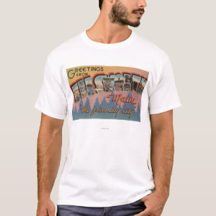 Ellsworth, Maine - Large Letter Scenes T-Shirt