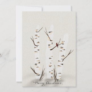Elm Tree and Cardinal Holiday Card