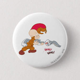 ELMER FUDD™ and BUGS BUNNY™ 6 Cm Round Badge
